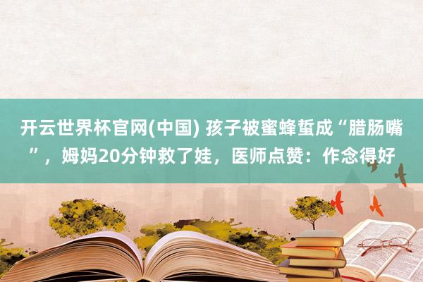 开云世界杯官网(中国) 孩子被蜜蜂蜇成“腊肠嘴”，姆妈20分钟救了娃，医师点赞：作念得好
