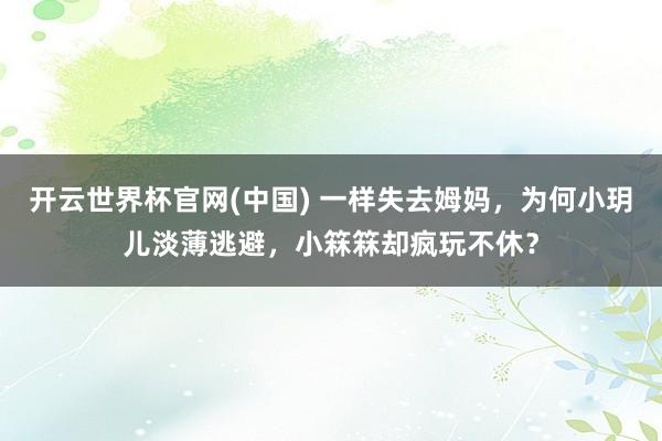 开云世界杯官网(中国) 一样失去姆妈，为何小玥儿淡薄逃避，小箖箖却疯玩不休？