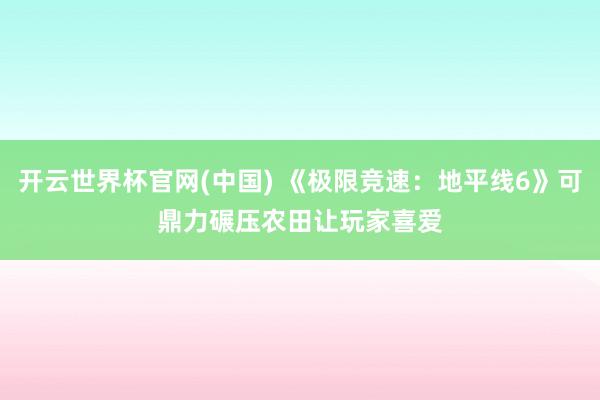 开云世界杯官网(中国) 《极限竞速：地平线6》可鼎力碾压农田　让玩家喜爱