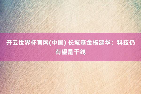 开云世界杯官网(中国) 长城基金杨建华：科技仍有望是干线