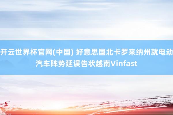 开云世界杯官网(中国) 好意思国北卡罗来纳州就电动汽车阵势延误告状越南Vinfast