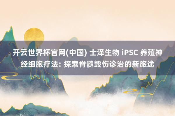 开云世界杯官网(中国) 士泽生物 iPSC 养殖神经细胞疗法: 探索脊髓毁伤诊治的新旅途