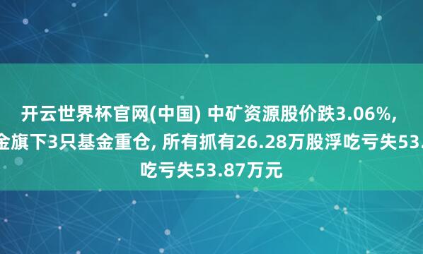 开云世界杯官网(中国) 中矿资源股价跌3.06%， 长安基金旗下3只基金重仓， 所有抓有26.28万股浮吃亏失53.87万元