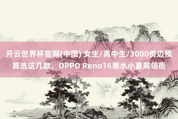 开云世界杯官网(中国) 女生/高中生/3000傍边预算选这几款，OPPO Reno16潮水小直屏领衔