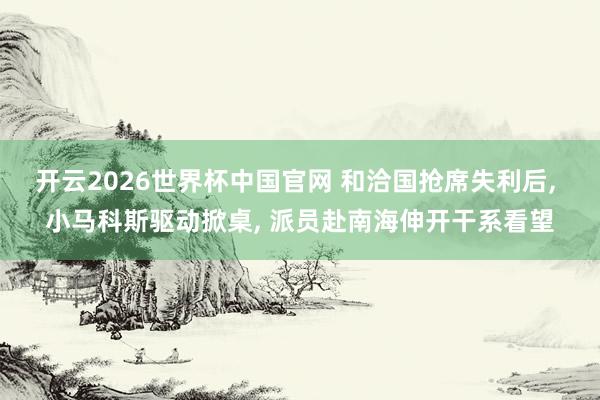 开云2026世界杯中国官网 和洽国抢席失利后， 小马科斯驱动掀桌， 派员赴南海伸开干系看望