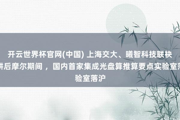 开云世界杯官网(中国) 上海交大、曦智科技联袂深耕后摩尔期间 ，国内首家集成光盘算推算要点实验室落沪