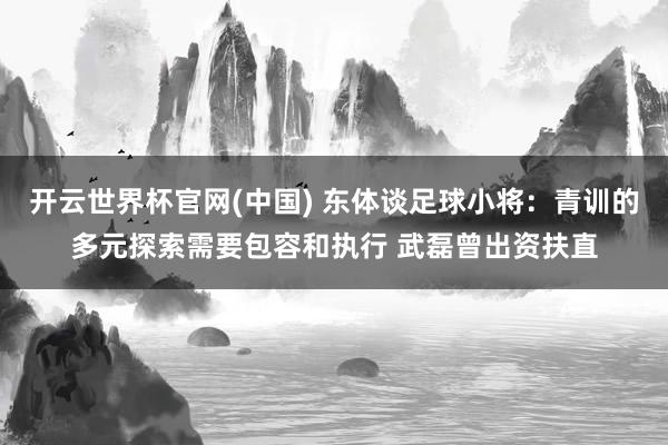 开云世界杯官网(中国) 东体谈足球小将：青训的多元探索需要包容和执行 武磊曾出资扶直