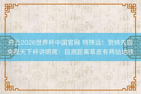 开云2026世界杯中国官网 特殊远!贺炜先容央视天下杯讲明席:目测距离草皮有两站地铁