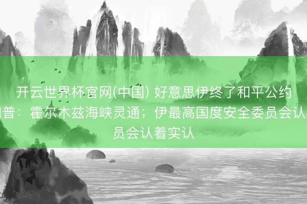 开云世界杯官网(中国) 好意思伊终了和平公约；特朗普：霍尔木兹海峡灵通；伊最高国度安全委员会认着实认