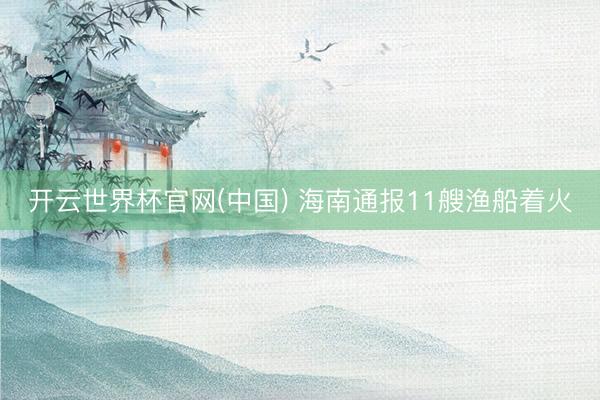 开云世界杯官网(中国) 海南通报11艘渔船着火